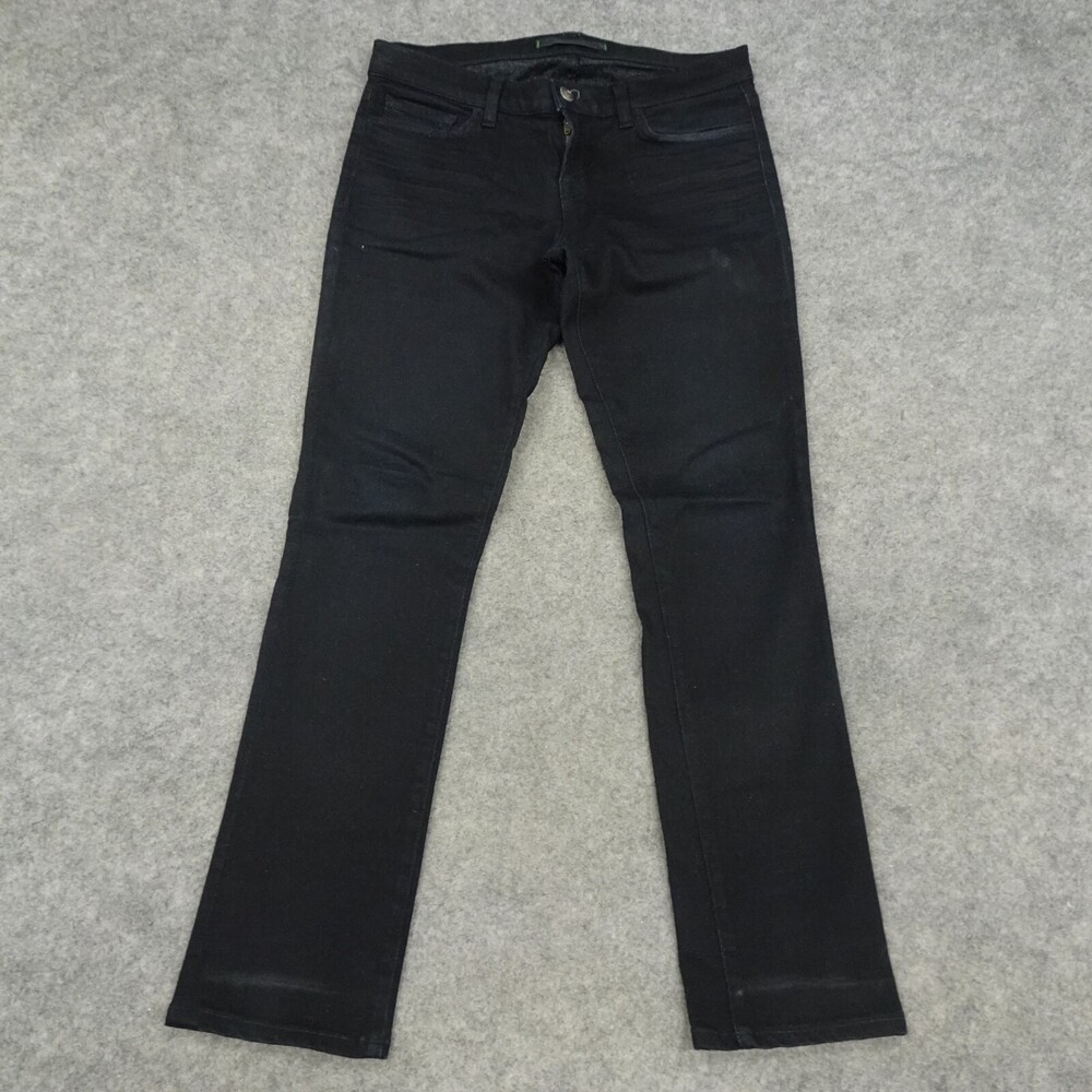 J Brand Jeans Womens 28 Black Denim Pencil Leg Straight Dark Wash Pants Low Rise